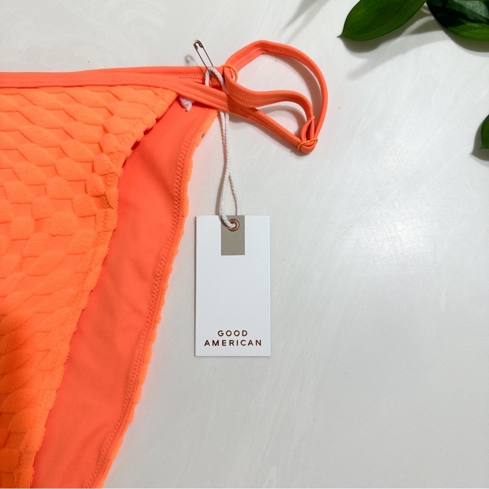 Good American Perfect Fit Jacquard Orange Cream Bikini Bottom - Picture 4 of 5